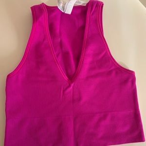 Aurora Seamless Crop Rib Tank